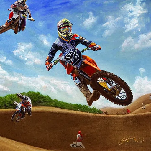 motocross race on dirt jump, garden of earthly | Stable Diffusion | OpenArt