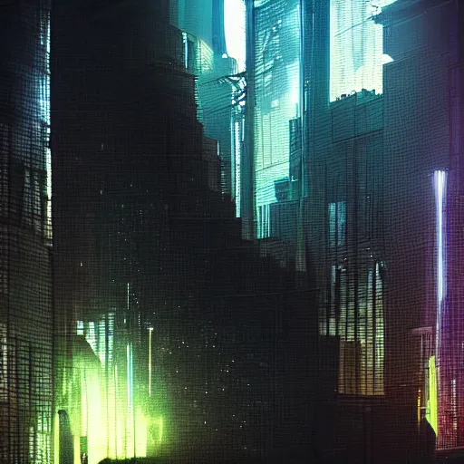 Image similar to “ the burning bush, cyberpunk art by vincent lefevre, behance contest winner, altermodern, cityscape, synthwave, matte painting ”