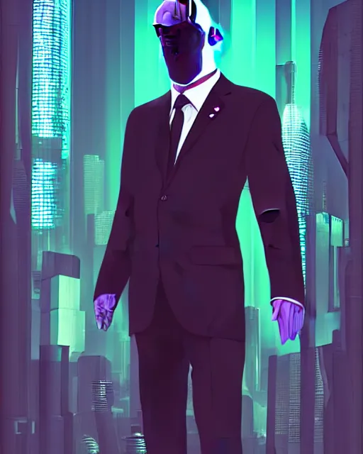 Image similar to the evil politician, cyberpunk, digital art, trending