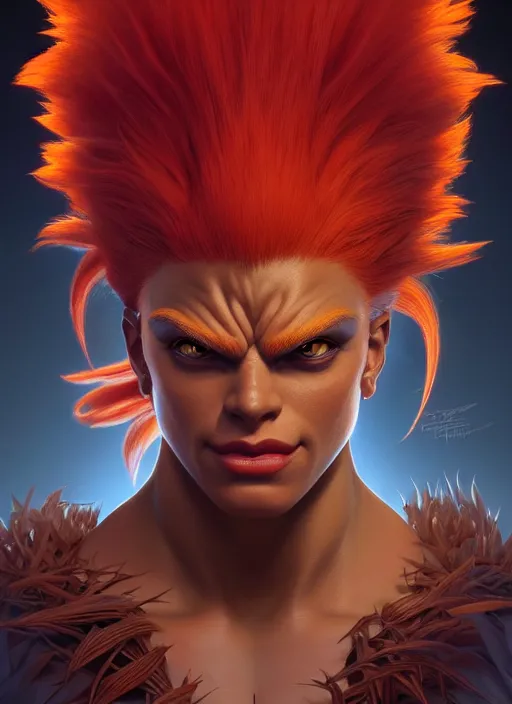 Image similar to symmetry!! portrait of blanka, street fighter, global illumination!! intricate, elegant, highly detailed, digital painting, artstation, concept art, smooth, sharp focus, illustration, art by artgerm and greg rutkowski and alphonse mucha