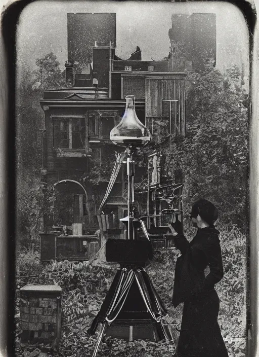 Image similar to old wetplate daguerreotype invention of the time, explosion of data fragments, fractal, intricate, elegant, highly detailed, parallax, leica, medium format, subsurface scattering, by paul delvaux