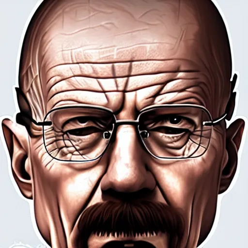 Image similar to a detailed portrait of walter white with a pacifer in his mouth, art illustration, incredibly highly detailed and realistic, 8 k, sharp focus