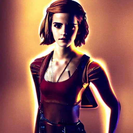 Image similar to Emma Watson as a cyborg