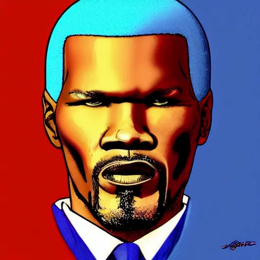 Image similar to “ jamie foxx retro minimalist portrait by jean giraud, art of moebius, sharp, smooth face, comic, 8 k ”