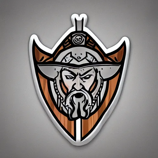 Image similar to sticker design of a viking holding a shield