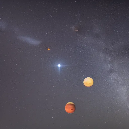 Image similar to parade of planets on the night sky