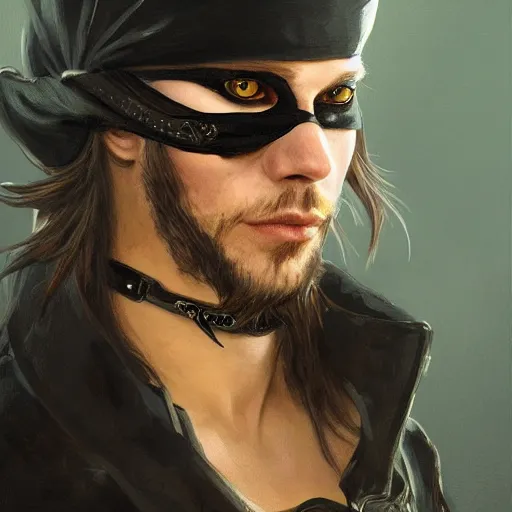 Image similar to portrait, male humanoid black cat, eye patch on one eye, black fur, pirate, doctor, pirate clothes, d & d, fantasy, intricate, elegant, highly detailed, digital painting, artstation, concept art, matte, sharp focus, illustration, art by artgerm and greg rutkowski and alphonse mucha