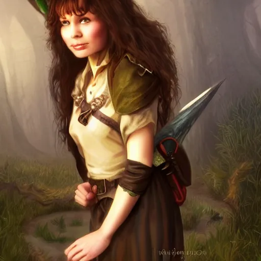 Image similar to brunette irish elementary school teacher, small, cute, dnd character, portrait, matte fantasy painting, deviantart artstation, by jason felix by steve argyle by tyler jacobson