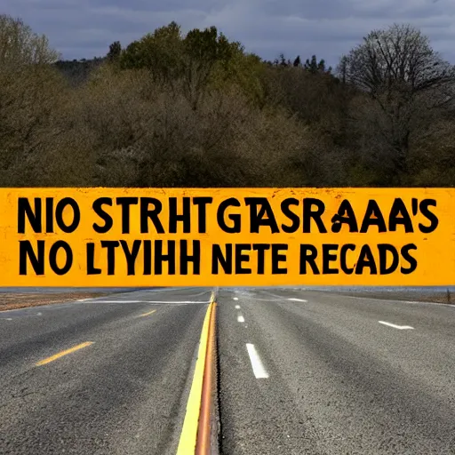 Prompt: no straight roads