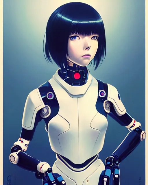 Prompt: girl wearing robotic suit, very anime, fine - face, audrey plaza, realistic shaded perfect face, fine details. anime. realistic shaded lighting poster by ilya kuvshinov katsuhiro otomo ghost - in - the - shell, magali villeneuve, artgerm, jeremy lipkin and michael garmash and rob rey