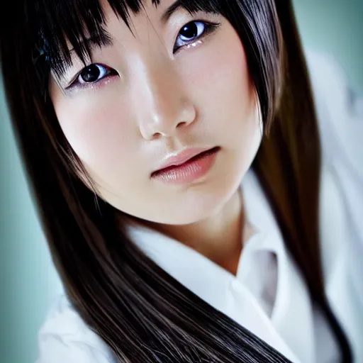 Image similar to beautiful portrait of a japanese maid, long hair, detailed, professional photography