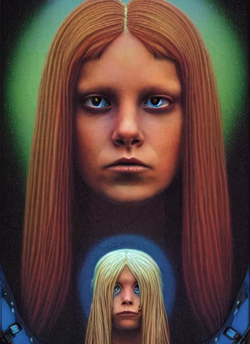 Prompt: a portrait of a pretty sewer punk young lady by barclay shaw