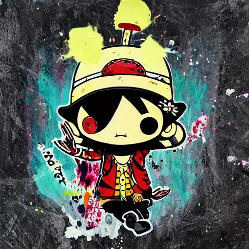 Image similar to tony chopper of one piece, splatter paint