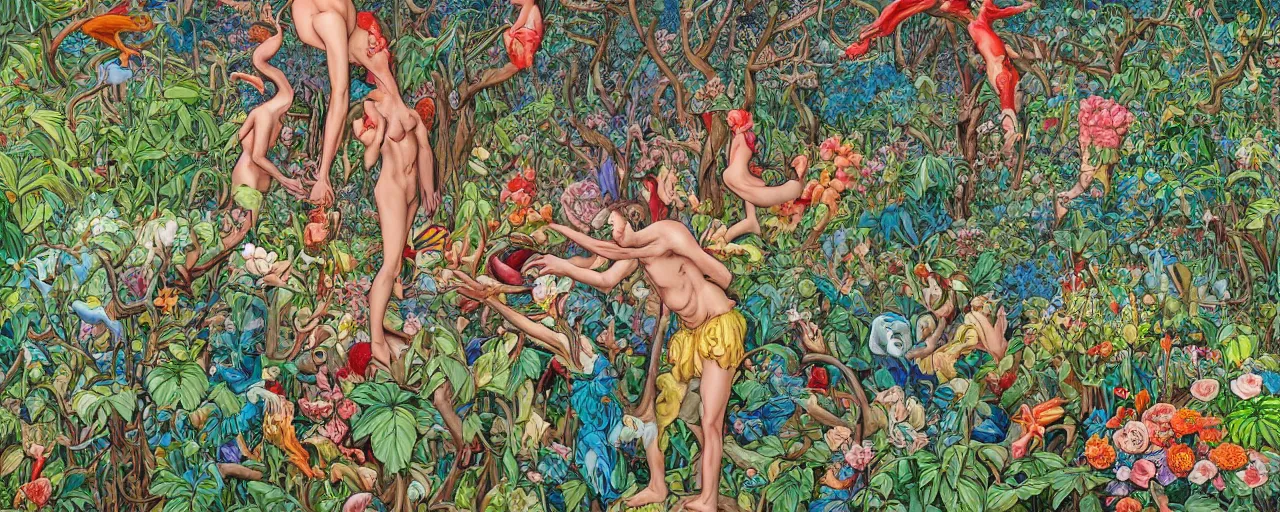 Image similar to garden of eden by James Jean