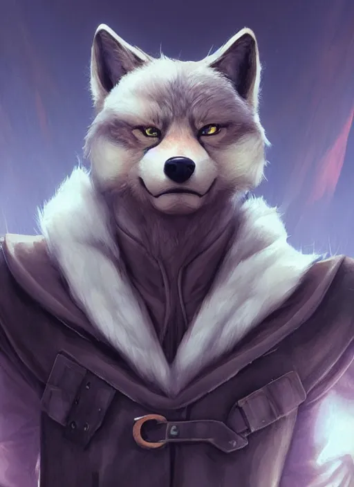 Image similar to close up character portrait icon of the anthro anthropomorphic of the male anthropomorphic wolf fursona wearing jedi robes. leather gloves. character design by charlie bowater, ross tran, artgerm, and makoto shinkai, detailed, soft lighting, rendered in octane