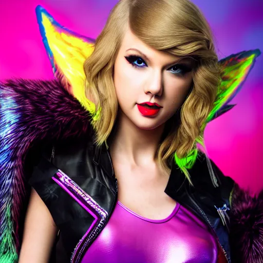 Prompt: studio portrait of taylor swift as kda ahri. dslr, raw file, 4 k