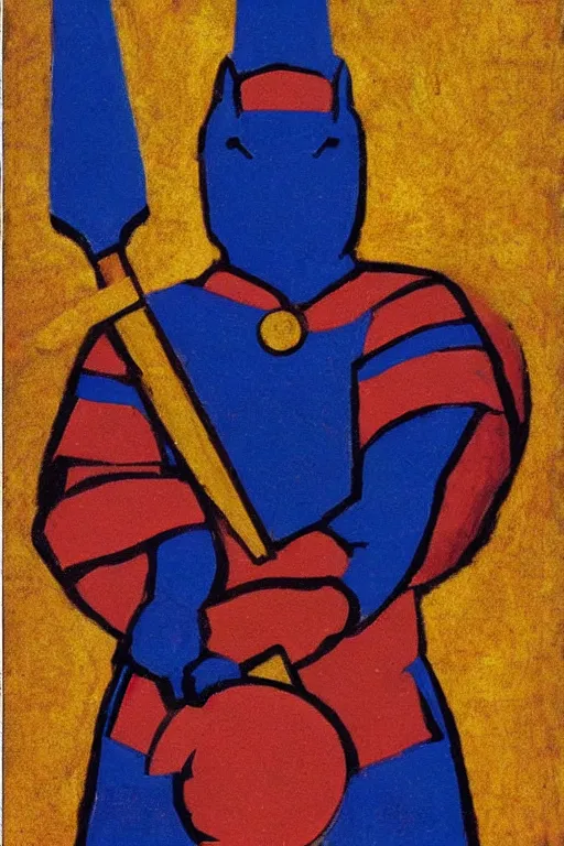 Image similar to thor with hammer, marvel, artwork by nicholas roerich,