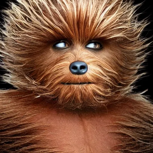 Image similar to a wookie without fur. photograph.