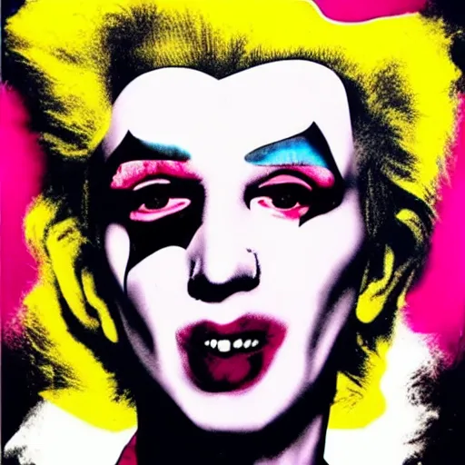 Image similar to andy warhol as marilyn manson