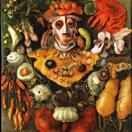 Image similar to dinner is served by giuseppe arcimboldo