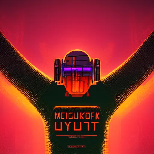 Prompt: cyberpunk retro sunset, t shirt design, macro, vibrant, 30mm photography, pastel artstyle, wide shot, dramatic lighting, octane render, hyperrealistic, high quality, highly detailed, artstation, HD, beautiful, cinematic, 8k, unreal engine, facial accuracy, symmetrical
