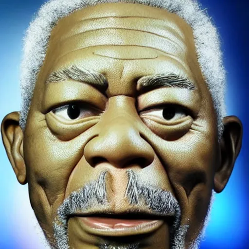 Image similar to animatronic Morgan Freeman, exposed mechanics, photo, Stan Winston studios, detailed, 4k