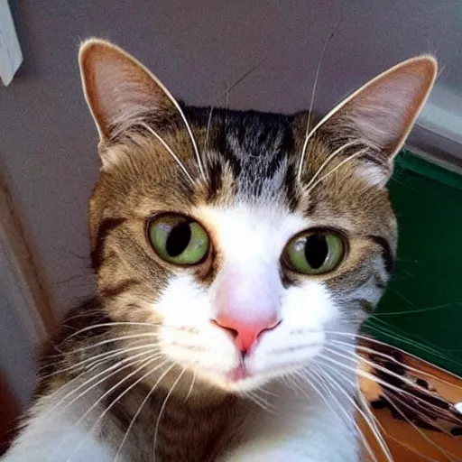 Image similar to selfie of a funny cat