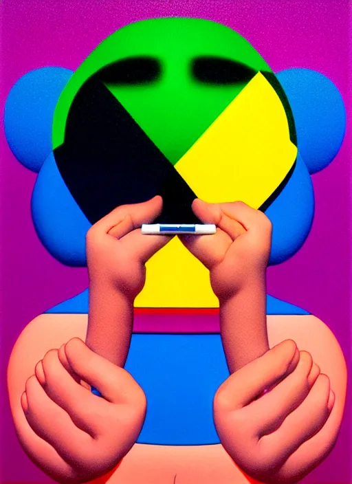 Prompt: cigarette by shusei nagaoka, kaws, david rudnick, airbrush on canvas, pastell colours, cell shaded, 8 k