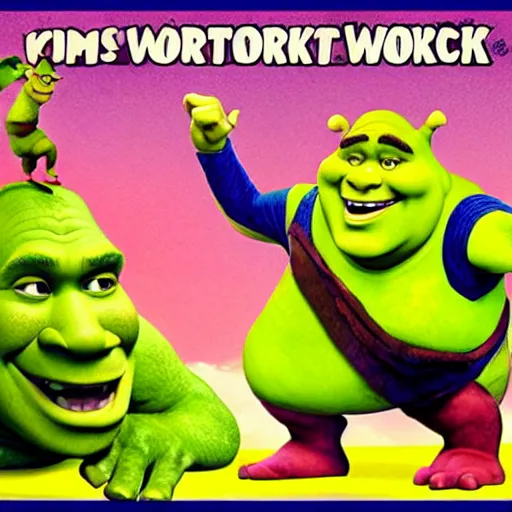 Image similar to shrek workout routine VHS cover from 1999