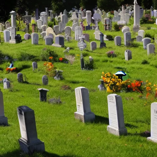 Image similar to photo of a cemetery for clowns