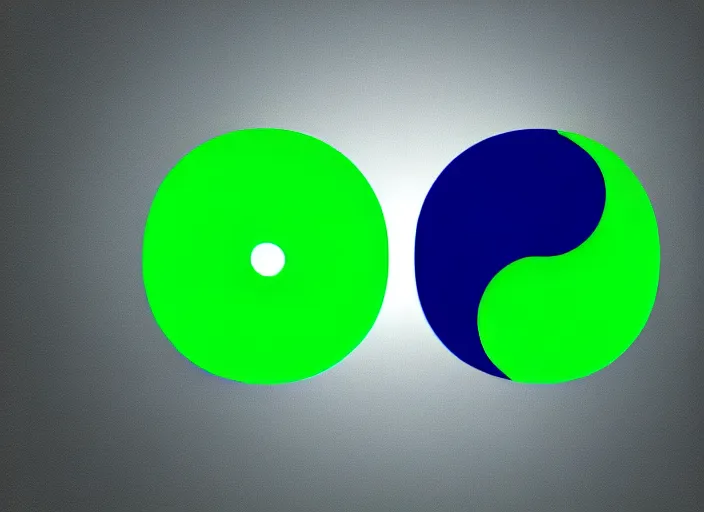 Image similar to A green and blue yin-yang logo