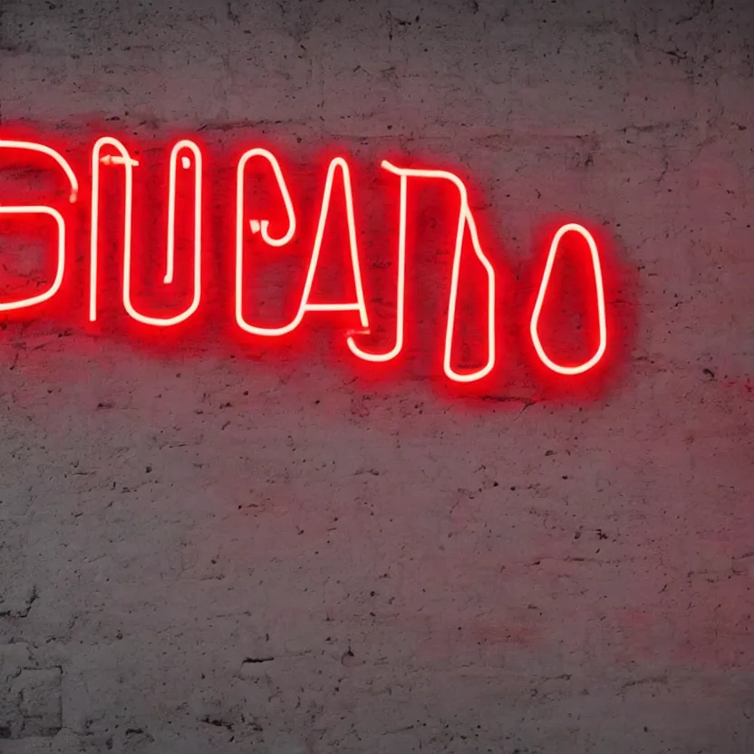 Prompt: a red neon sign with the word hatica on a new york wall, hyper realistic