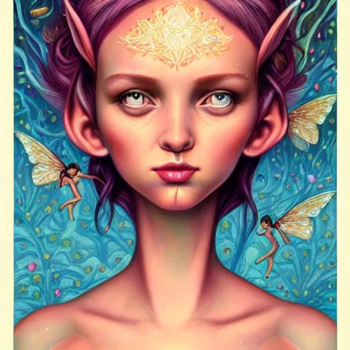 Image similar to fairy and pixie hybrid by casey weldon and martine johana, rich colors, intricate, elegant, highly detailed, centered, digital painting, artstation, concept art, smooth, sharp focus, illustration