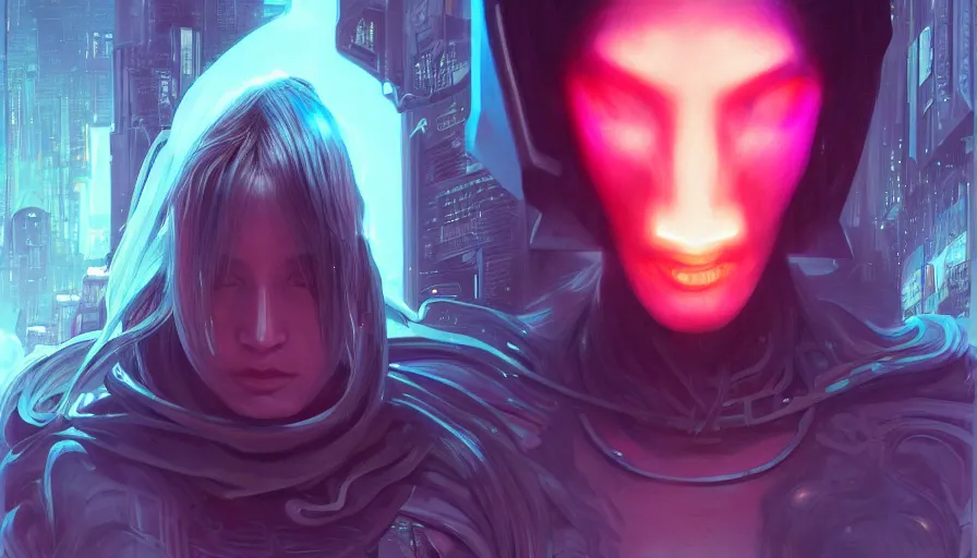 Image similar to I have no mouth and i want to scream, cyberpunk angry gorgeous goddess, alterd carbon, cinematic, neon, fibonacci, sweat drops, insane, intricate, highly detailed, digital painting, artstation, concept art, smooth, sharp focus, illustration, Unreal Engine 5, 8K, art by artgerm and greg rutkowski and alphonse mucha