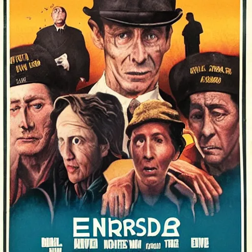 Image similar to a movie poster for the film ernest does a genocide