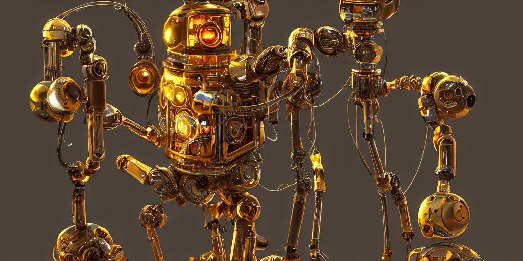 Prompt: nixie tube robot with robot spider legs, ornate, hyper realism, reflections, intricate, realistic, digital art, detailed, studio shot, unreal engine 5, octane, high definition, artstation, concept art, behance