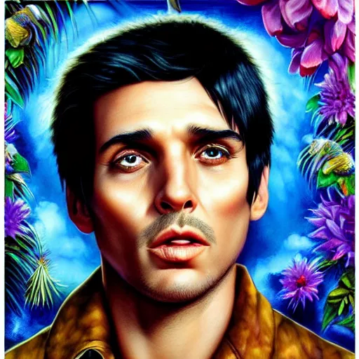 Prompt: Forestpunk Tony Montana portrait Pixar style, by Tristan Eaton Stanley Artgerm and Tom Bagshaw