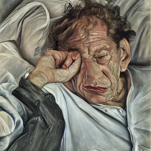 Image similar to artwork by Lucian Freud