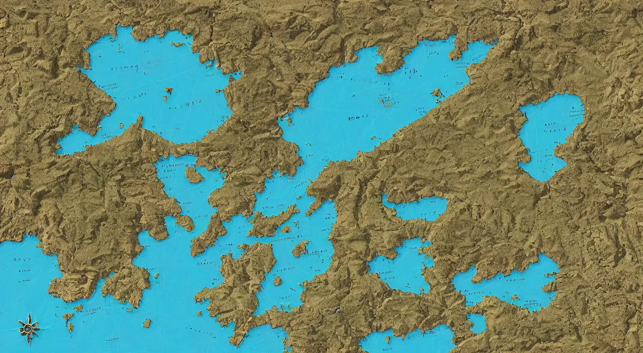 Prompt: map of Greece, trending on artstation, cgsociety, high detail
