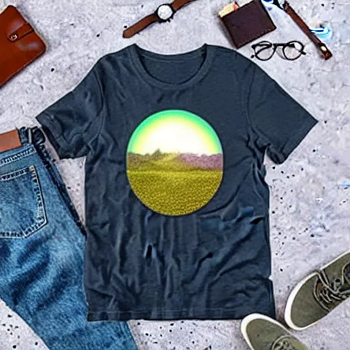 Image similar to Breathtaking nature inspired digital art tshirt trending on redbubble, masterpiece