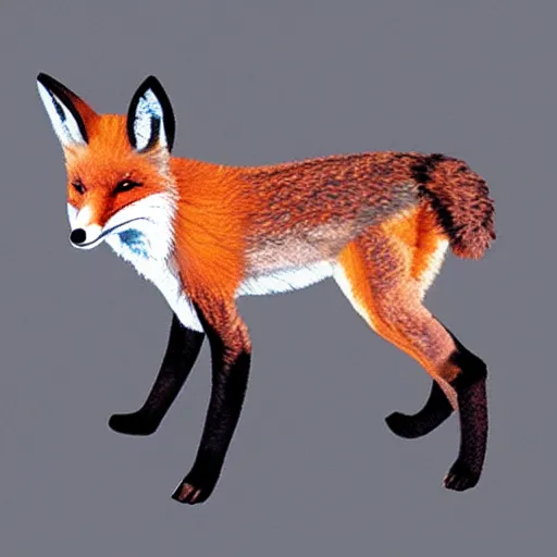 Image similar to A fox in the shape of a cube