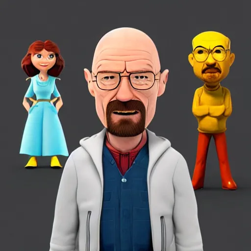 Image similar to walter white as a pixar character