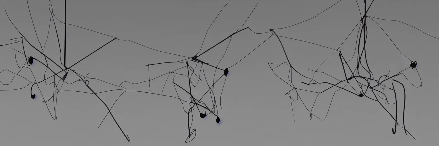 Prompt: 3 d hyper realistic mobile in the style of alexander calder