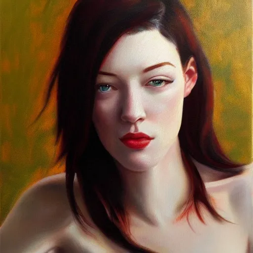 Image similar to stoya, oil painting, artistic