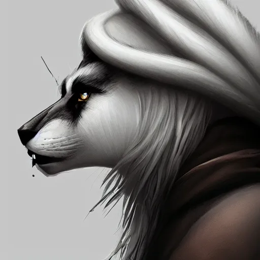 Image similar to portrait of a white panter with a very long fur and wizard hat, fantasy, trending on artstation, heroic pose, illustration, highly detailed, simple, 8k