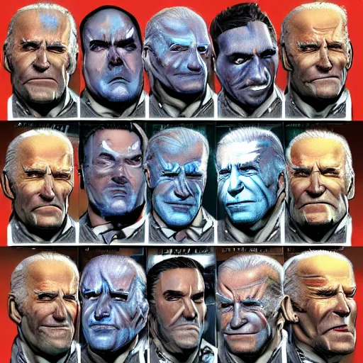 Image similar to biden elemental art artstation, perfect faces