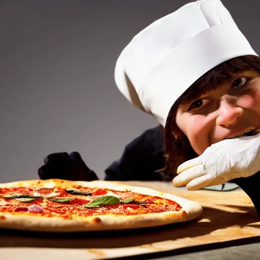 a chef making pizza using pipettes and weird tools,, Stable Diffusion