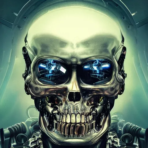 Image similar to terminator of the globalus decrymanus, album cover, realistic, surreal,