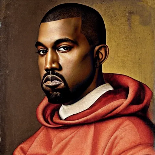 Image similar to A Renaissance portrait painting of Kanye West