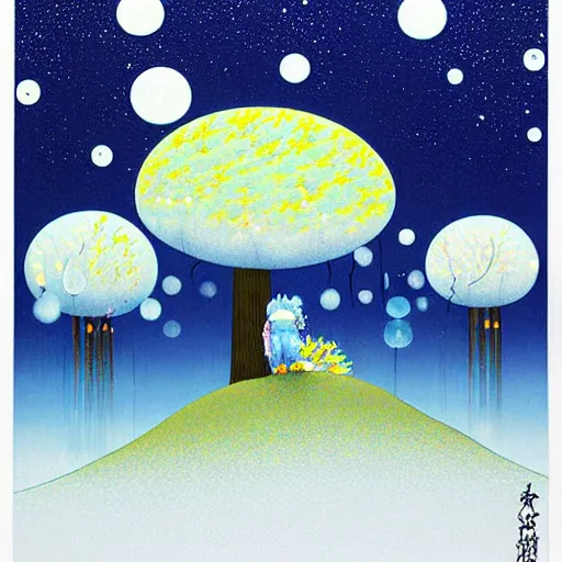 Prompt: A barren winter landscape by Chiho Aoshima